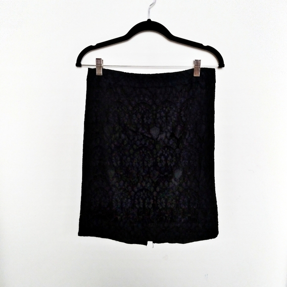 J Crew Factory Black Lace Pencil Skirt Size 4 - Picture 1 of 9